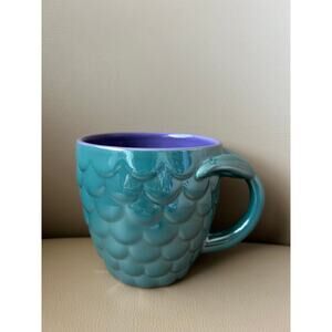 Disney Parks Little Mermaid Ariel Fin Iridescent Mug Cup Tail Blue Purple